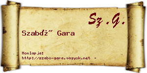 Szabó Gara névjegykártya
